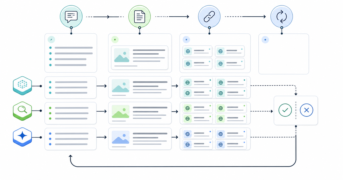 AI visibility prompt testing loop from buyer prompts to answer capture, source URL review, and retest decision